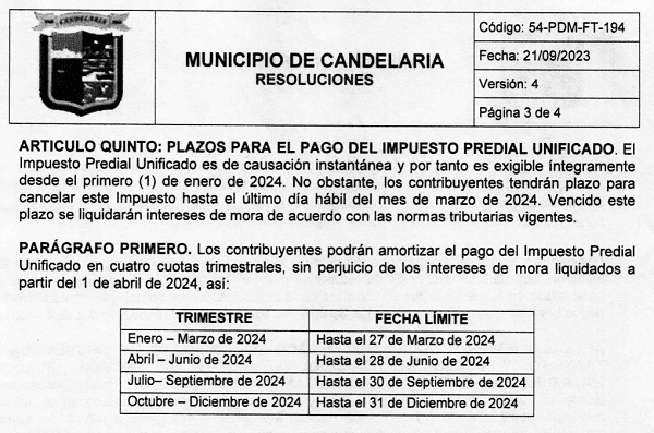 Impuesto-predial-Candelaria-valle-fechas-de-pago-2024